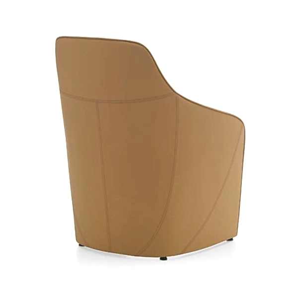 A Sturdy Armchair designed with a steel frame and molded foam cushions for lasting comfort.