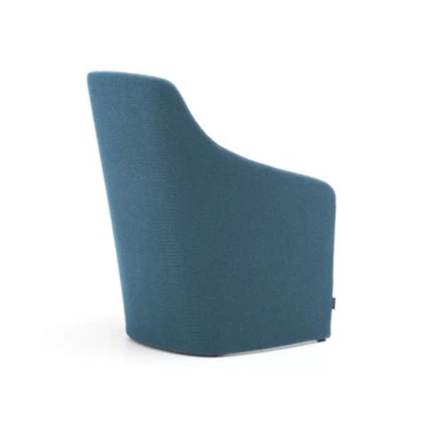 A Stylish Lounge Chair Blends natural wood with strong steel for a chic look.