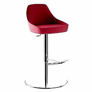 A stylish office high stool with a sturdy metal base and comfortable foam seat.