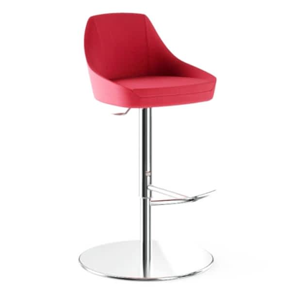 A stylish office high stool with a sturdy metal base and comfortable foam seat.