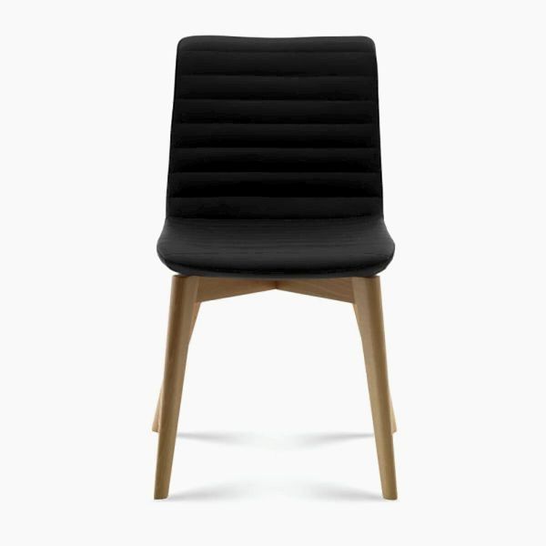 Contemporary chair with elegant ribbed upholstery