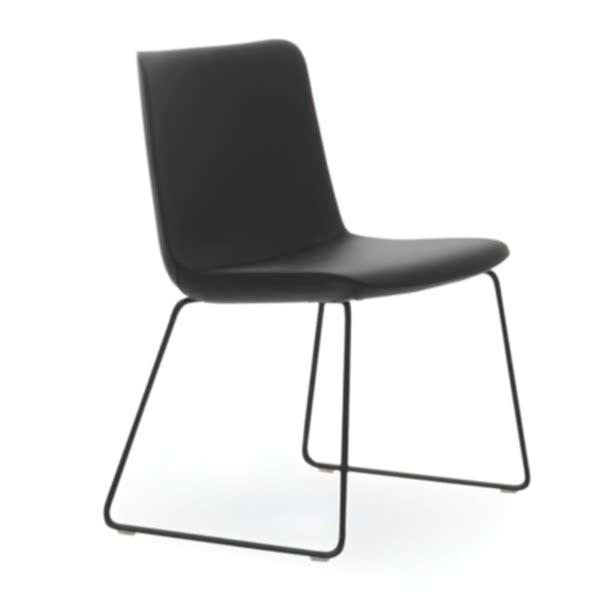 Ergonomic seat with angled wooden legs