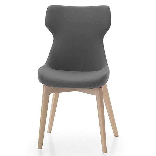 Modern armchair with light grey upholstery