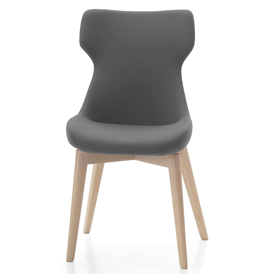 Modern armchair with light grey upholstery