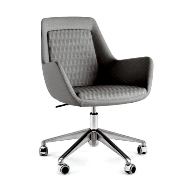 Stylish armchair with wheels legs