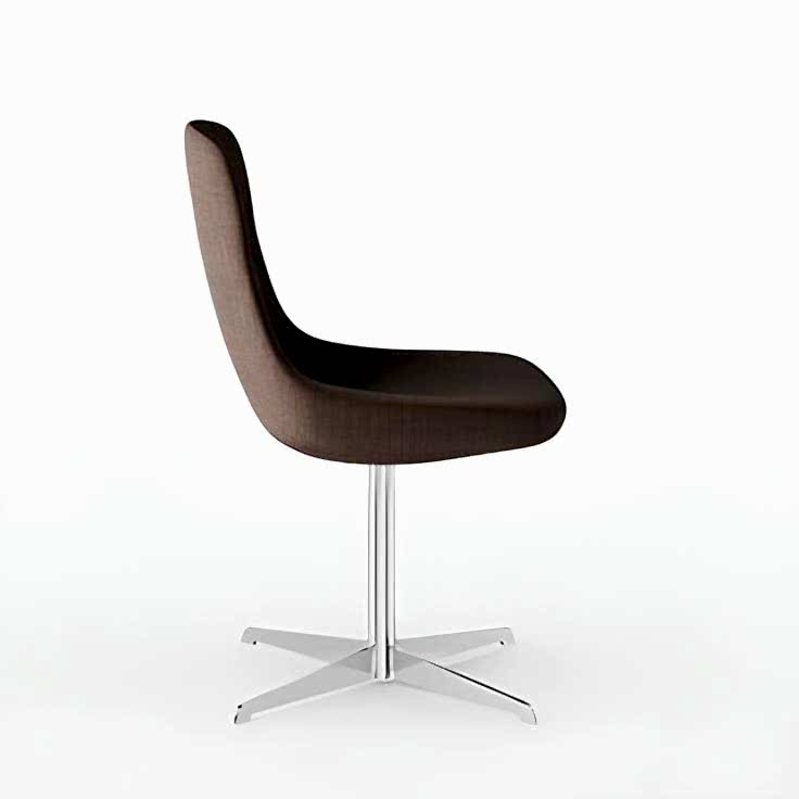 Stylish chair with a sturdy black metal frame.
