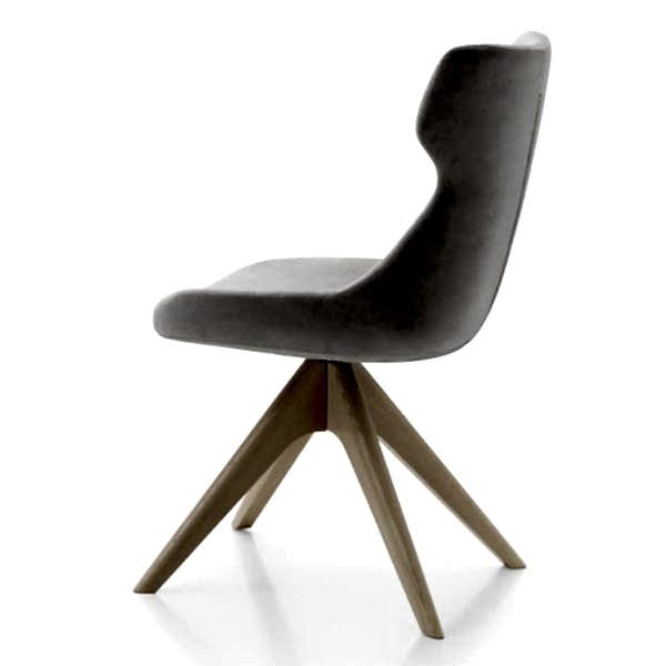 Stylish chair with a unique wooden base