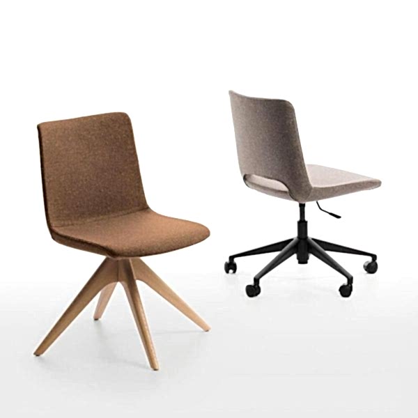 Textured upholstery on a simple wooden frame