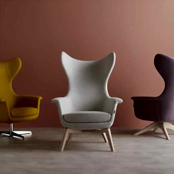 The high back chair offers stylish comfort