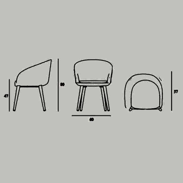 The Tina chair dimensions