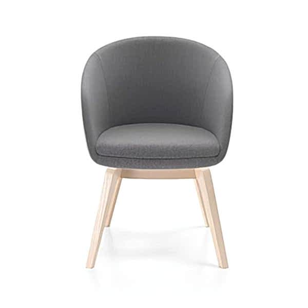 The wooden legs provide a sturdy base