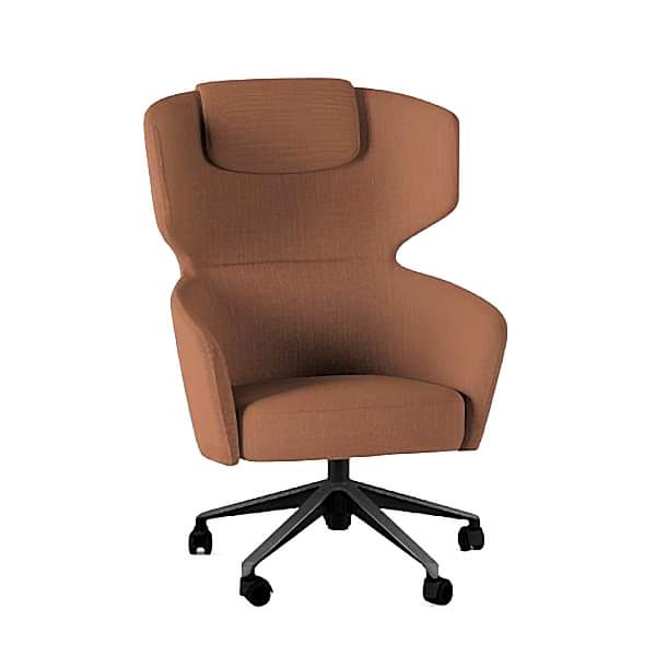 This chic brown armchair is perfect for relaxation