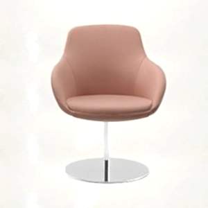 Elevate your comfort with an armchair featuring gracefully rounded lines on its elegantly tapered legs