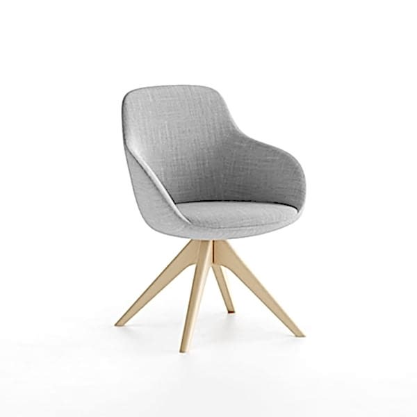 Add a touch of sophistication to your space with an armchair boasting a design of rounded lines on its sleek legs